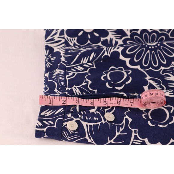Talbots Navy & White Floral‎ Print High-Waisted Side Button Skirt Size 6 Petite - Picture 11 of 12